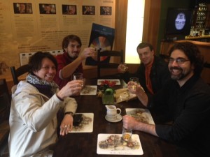 Edradour Distillery - Part of the Steering Committee is warming up